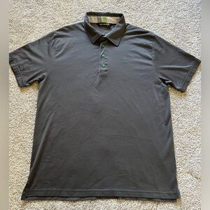 Travis Mathew Men’s Short Sleeve Gray Golf Polo Size XL Plaid Workwear Casual